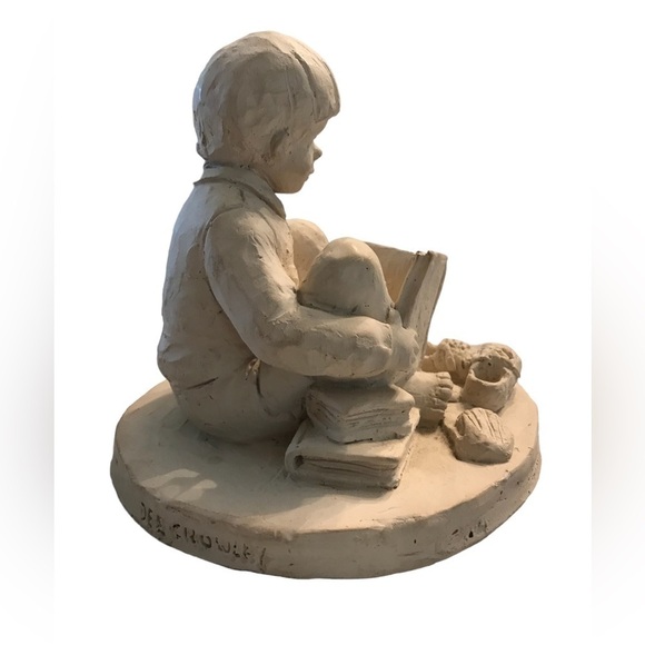 Austin Sculpture Dee Crowley Rare Book Worm Boy Statue - Picture 4 of 9